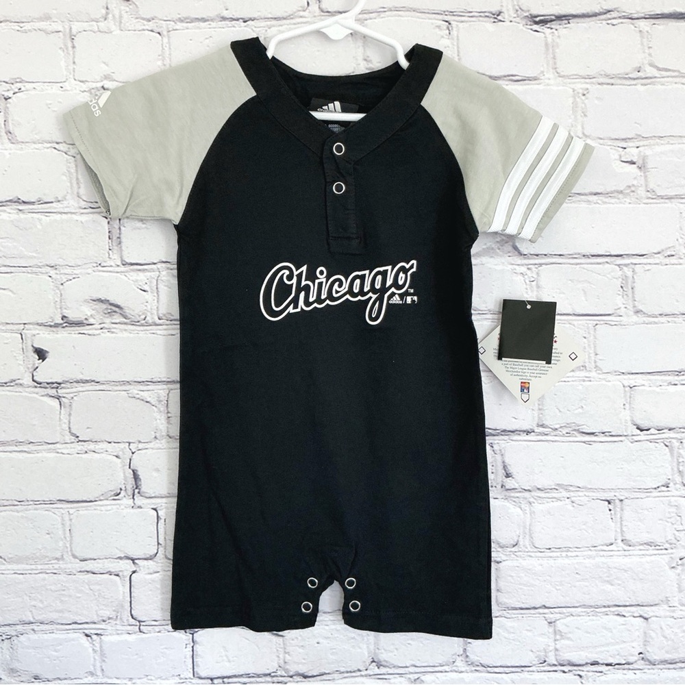 New Infant MLB Adidas Chicago White Sox Black One Piece Size 24M